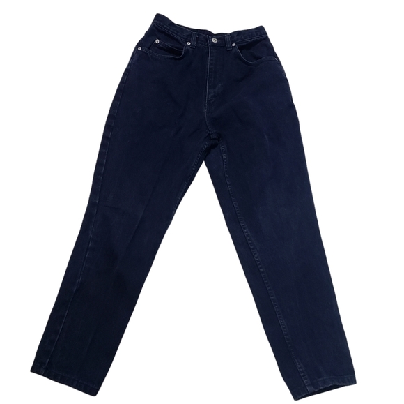 Vintage Jordache Ankle Hi Waist Mom Jeans Sz 10 Tapered Leg Dark Blue Denim Y2K - Picture 1 of 13